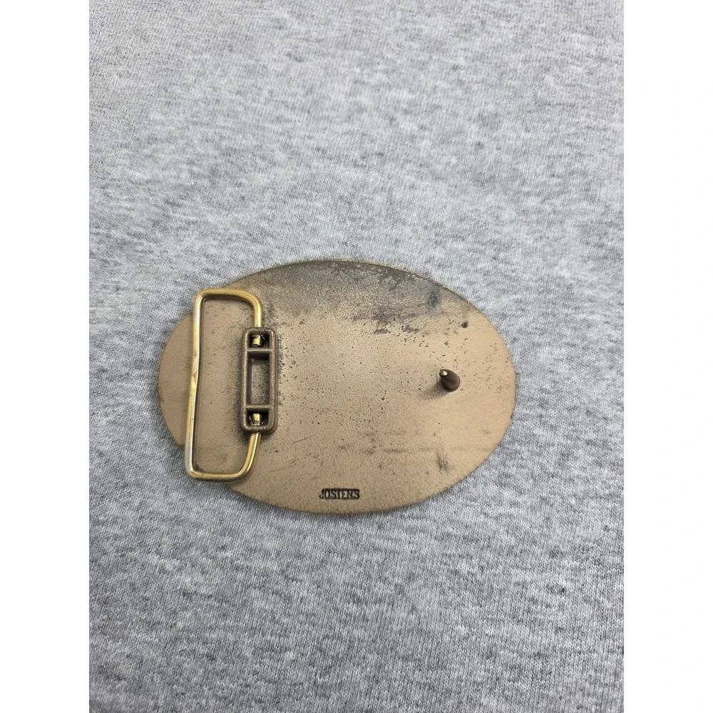Vintage Jostens Reach for Excellence Sun Moon Rainbow Pewter Belt Buckle